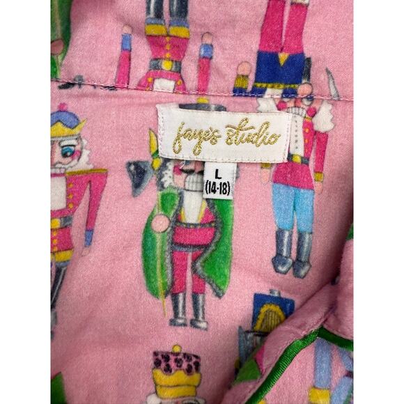 Jayes Studio Nutcracker Print Pajama Shirt Pink Cotton Sleep Top Size L (14-18) - Picture 4 of 16